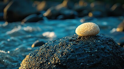 A Single Grain of White Rice in Stillness