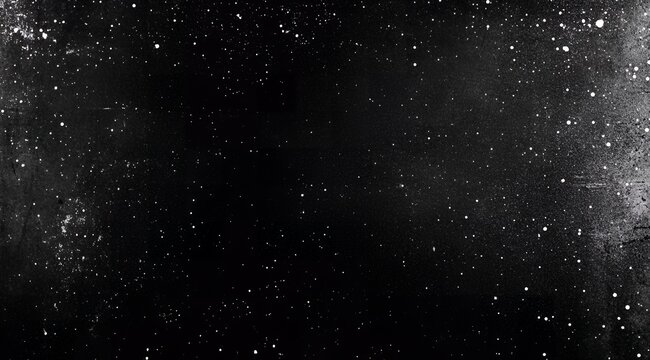 Celestial Night Sky: A Grainy, Starry Black and White Panorama