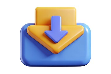 Download icon graphic in blue and yellow colors