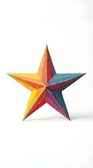 Fototapeta premium minimalist_five-pointed_star_with_clean_edges_filled_with_a_spectrum_of_bright_colors_standing