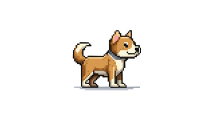 A simple dog in pixel art