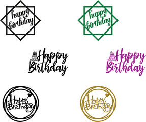Happy birthday logo for celebrate cake