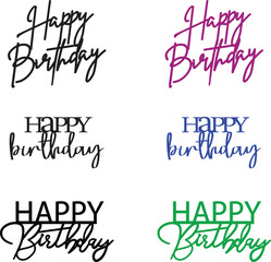 Happy birthday logo for celebrate cake