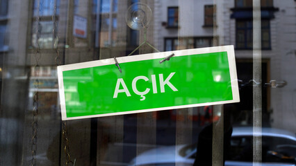 Obraz premium open sign in Turkish