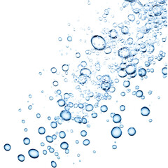Floating Water Bubbles Design on Transparent Background Refreshing Liquid Drops