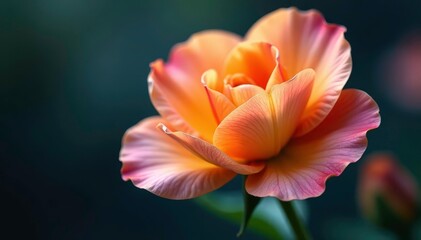 Fototapeta premium Abstract late-blooming flower, intricate details of petals unfurling, summer, blossom