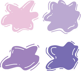blobs purple set used for decorating text illustrations