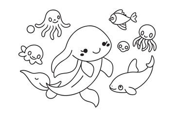 Underwater adventure with mermaid friends for coloring books character of whimsical and magical adventures