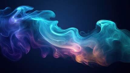 Fototapeta premium Colorful smoke wafting on dark background, ideal for abstract designs