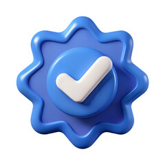 Verify Badge PNG. 3D Blue Verify Badge PNG. Ai Generated.