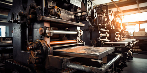 Vintage Printing Press in a Modern Setting.