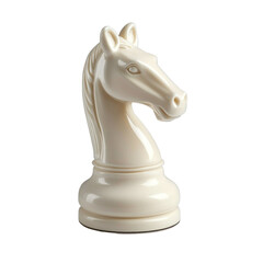 White Chess Knight on transparent background