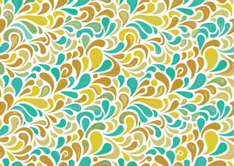 Seamless Abstract flower art  pattern, doodle, fabric, fashion textile , hand-drawn feathers in earthy tones for bohemian skirts, shawls, and maxi dresses.