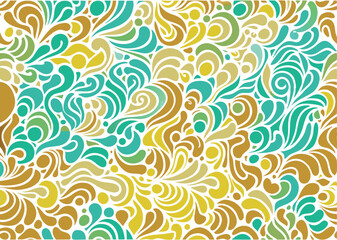 Seamless Abstract flower art  pattern, doodle, fabric, fashion textile , hand-drawn feathers in earthy tones for bohemian skirts, shawls, and maxi dresses.