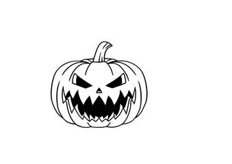black and white svg vector, Halloween pumpkin icon