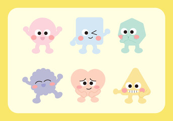 Naklejka premium 도형 캐릭터 모음_01