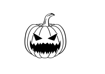 black and white svg vector, Halloween pumpkin icon