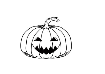 black and white svg vector, Halloween pumpkin icon