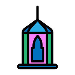 Decorative Lantern Vector Filled Icon Design