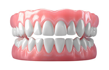3D teeth on a white or transparent background, dental clinic advertisement