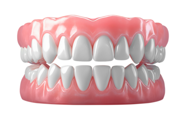 3D teeth on a white or transparent background, dental clinic advertisement