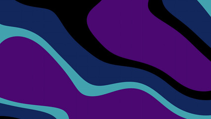 Abstract art features purple blue and black wavy lines