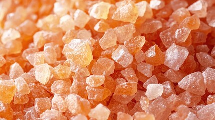 Amber-Colored Crystals Close-Up: Irregular Shapes and Translucent Texture