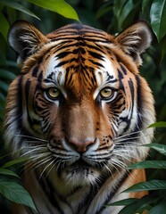Fototapeta premium Intense Tiger Eyes in the Jungle