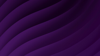 Dark Purple Abstract Wavy Background with Smooth 3D Curved Layers  