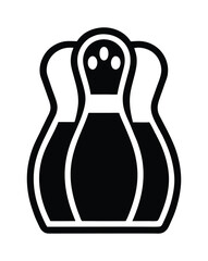 Fototapeta premium Bowling alley sign vector silhouette.