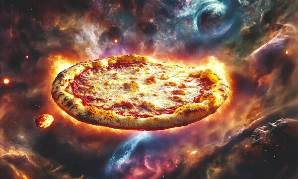 Pizza in the space.