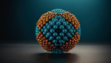 Abstract sphere: The image captures a captivating close-up view of a precisely constructed abstract sphere, composed of numerous small.