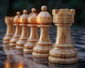 Chess pieces strategy thinking game