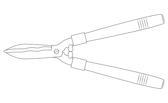 black and white garden shears clip art preview
