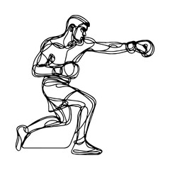 Fototapeta premium silhouette of a boxer