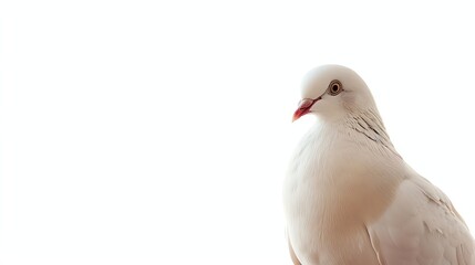Fototapeta premium A beautiful white pigeon with a gentle expression in its eyes.