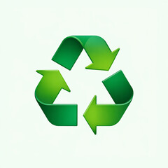 Fototapeta premium Recycling Symbol: A modern, dynamic 3D recycling loop to represent waste reduction and circular economy.