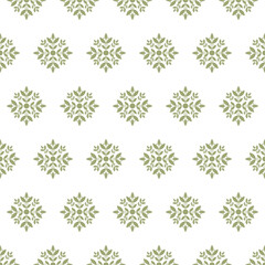 Vector seamless monochrome pattern with floral ornament. For printing, packaging, wallpaper, textiles, scrapbooking