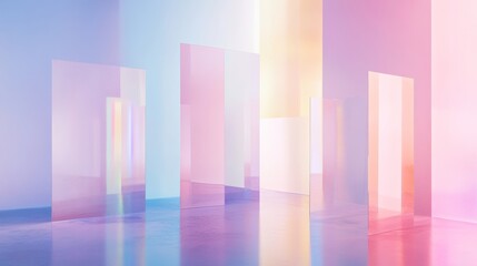 Fototapeta premium Create a minimalist abstract image with an abstract architectural feel as if different surfaces of interior walls