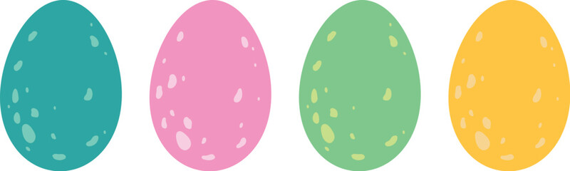 colorful easter eggs set,isolated vector illustration, design element for greeting cards, prints,decoration,invitation,banner
