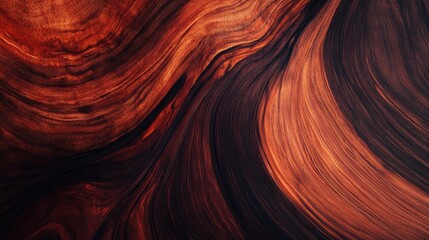 Abstract Wood Texture in Rich Brown and Red Tones, Swirling Patterns with Natural Grain and Smooth Finish for Artistic Use