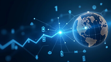 Minimalist wallpaper design featuring sleek abstract visuals with integrated digital network icons and dynamic blockchain symbols representing secure global currency transfer with futuristic digital a