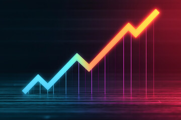 Obraz premium A vibrant and dynamic graph illustrating growth and progress in business metrics.
