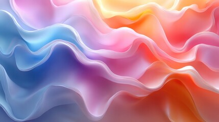 Colorful abstract waves flowing, gradient background, digital art