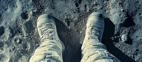 An astronaut stands on the lunar surface. © Ronnayut