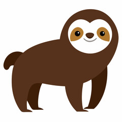 Fototapeta premium A funny, cute brown furry animal vector illustration in cartoon art style depicts a charming character with expressive eyes