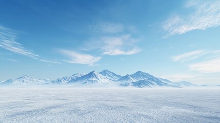 hdri distant mountains at the edge of salt flats, blue sky 