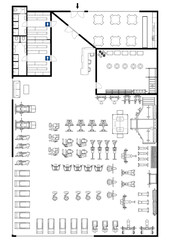 Fitness center 3d illustration. Fitness. Gym. Fitness club. Gym interior design. Floor plan gym.	