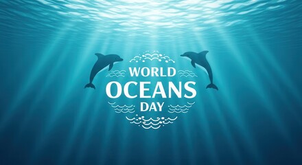 World Oceans Day: Underwater Dolphins & Sunbeams