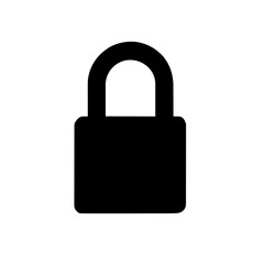 Minimalist black silhouette of a padlock symbolizing security and privacy